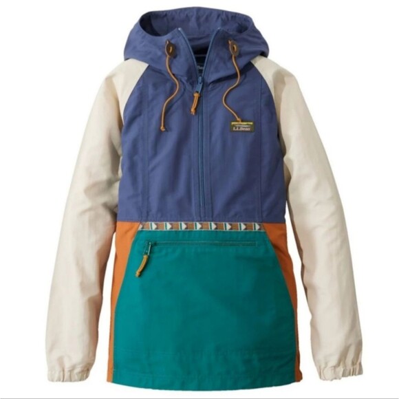 L.L. Bean Jackets & Blazers - L.L.Bean | Mountain Classic Anorak Multi Teal Indigo Packable Jacket, Womens 2X